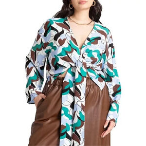 Eloquii Plus Size Multi-Tie Wrap Top Size 22